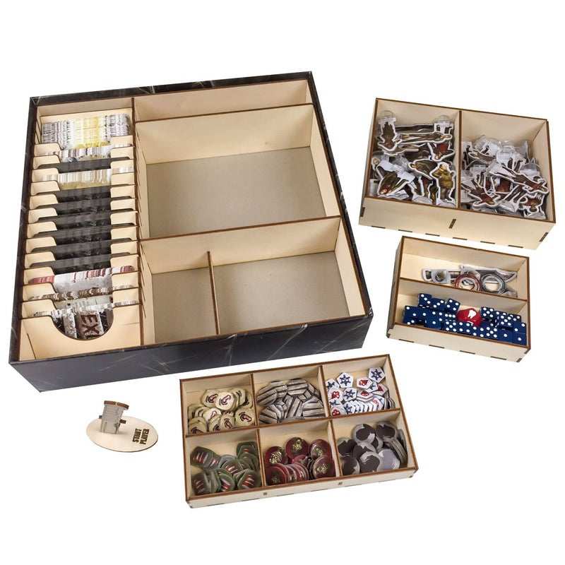 The Broken Token Board Game Organizer - Dead of Winter Compatible Wood Storage Box with Multiple Trays and Dividers - Image 3